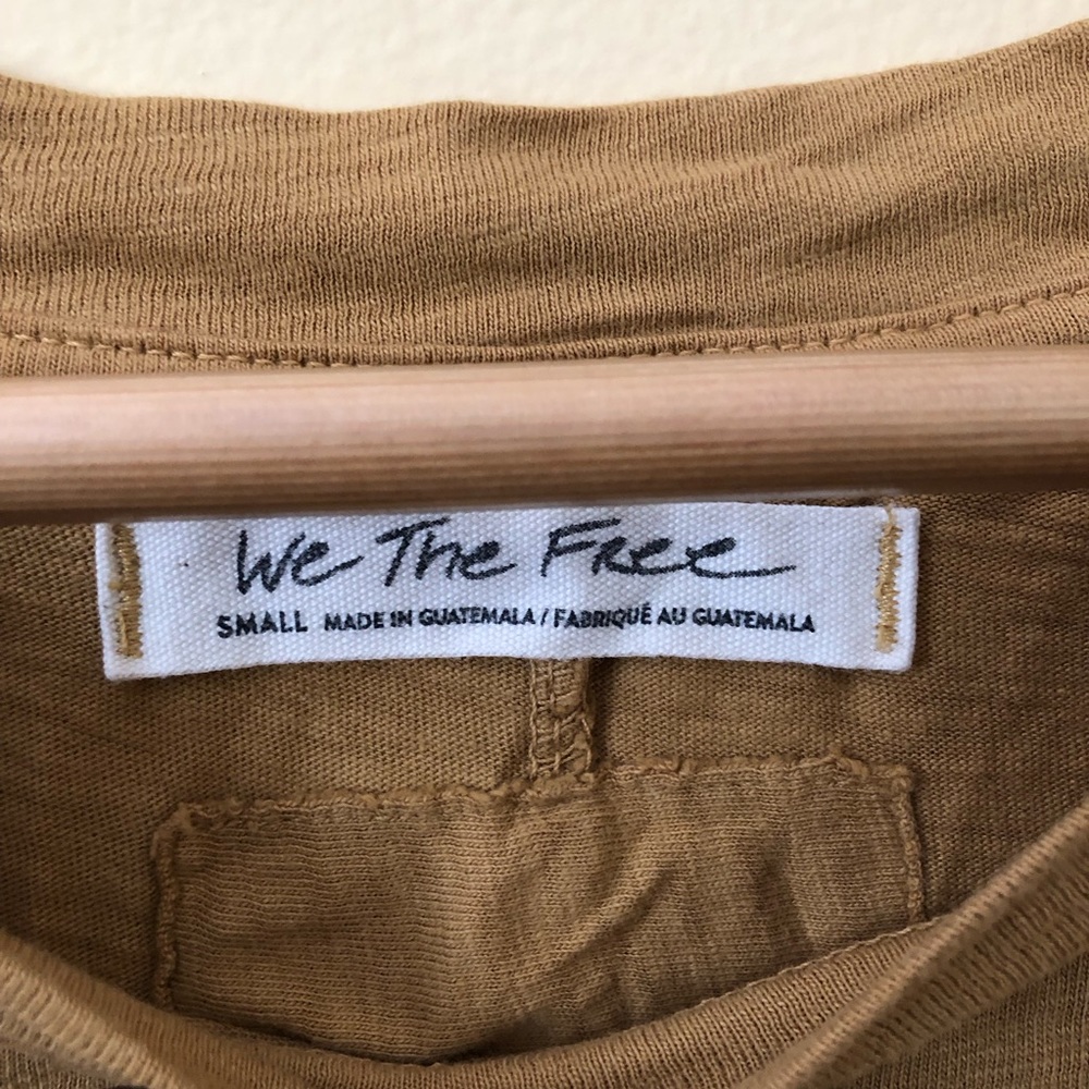 Free People We The Free Arden Tee Long Sleeve Women’s S Bunny/Taupe - Picture 4 of 10